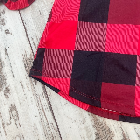 NWOT - Women’s Plaid V-Neck Long Sleeve Blouse – Size Large, Casual Work Top - Picture 4 of 15